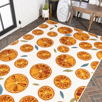 Aranciata Citrus Slice High-low Indoor/outdoor Area Rug